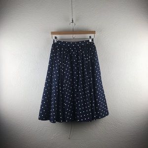 Vintage l 80s S Victor Costa Retro Polka Dot Pinup Pleated New Look Circle Skirt